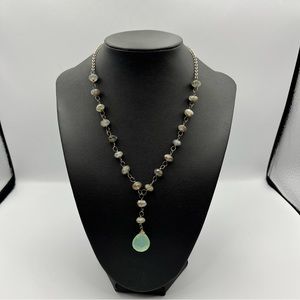 Sterling silver labradorite Gemstone Necklace with Intricate Design